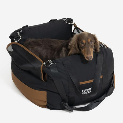 Waterproof Dog Car Seat for Small & Medium Dogs up to 35Lbs,Fully Detachable and Washable Dog Travel Carrier＆Pet Car Seat Bed with Thick Cushion, Breathable Mesh,Adjustable Straps(Black)