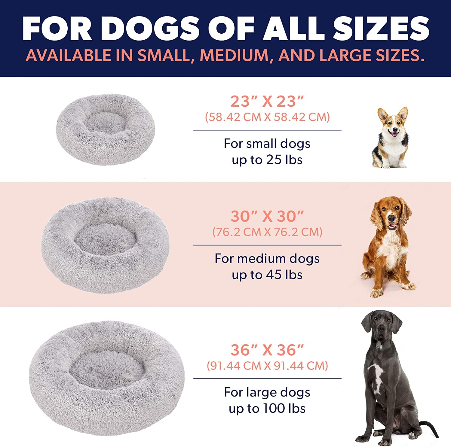 Small Beige Dog Bed for up to 25Lbs, Calming Orthopedic Pet Bedding for Anxiety Relief, Joint Support & Comfort, Washable Dog Furniture