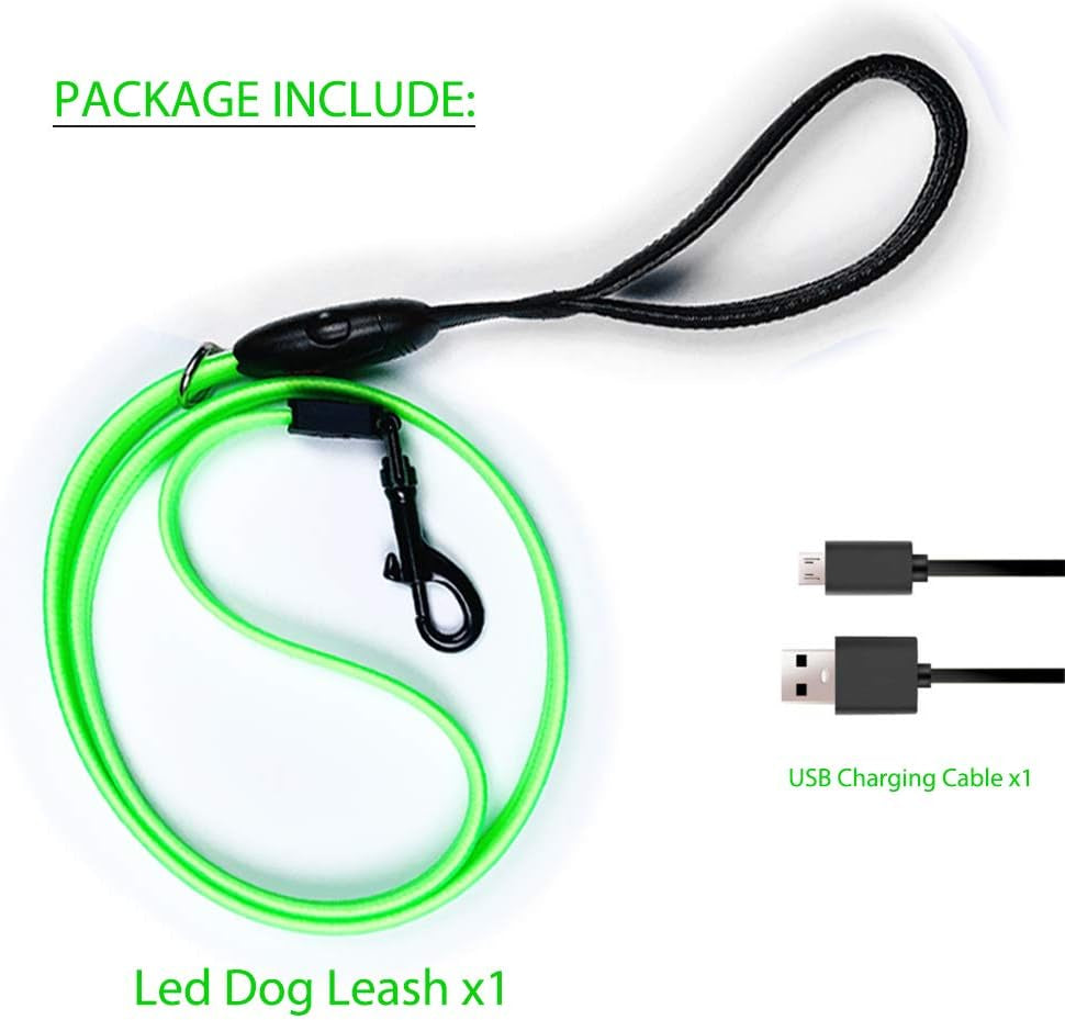 Led Dog Collar Light, USB Rechargeable Lighted up Collars Glowing in Dark Make Pets Safe from Danger at Night