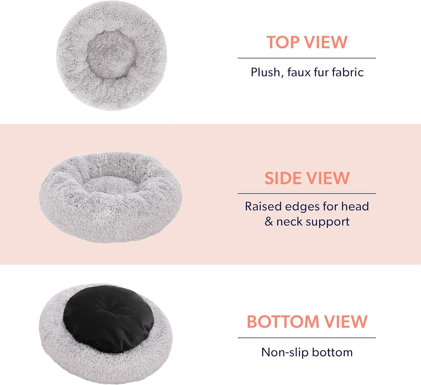 Small Beige Dog Bed for up to 25Lbs, Calming Orthopedic Pet Bedding for Anxiety Relief, Joint Support & Comfort, Washable Dog Furniture