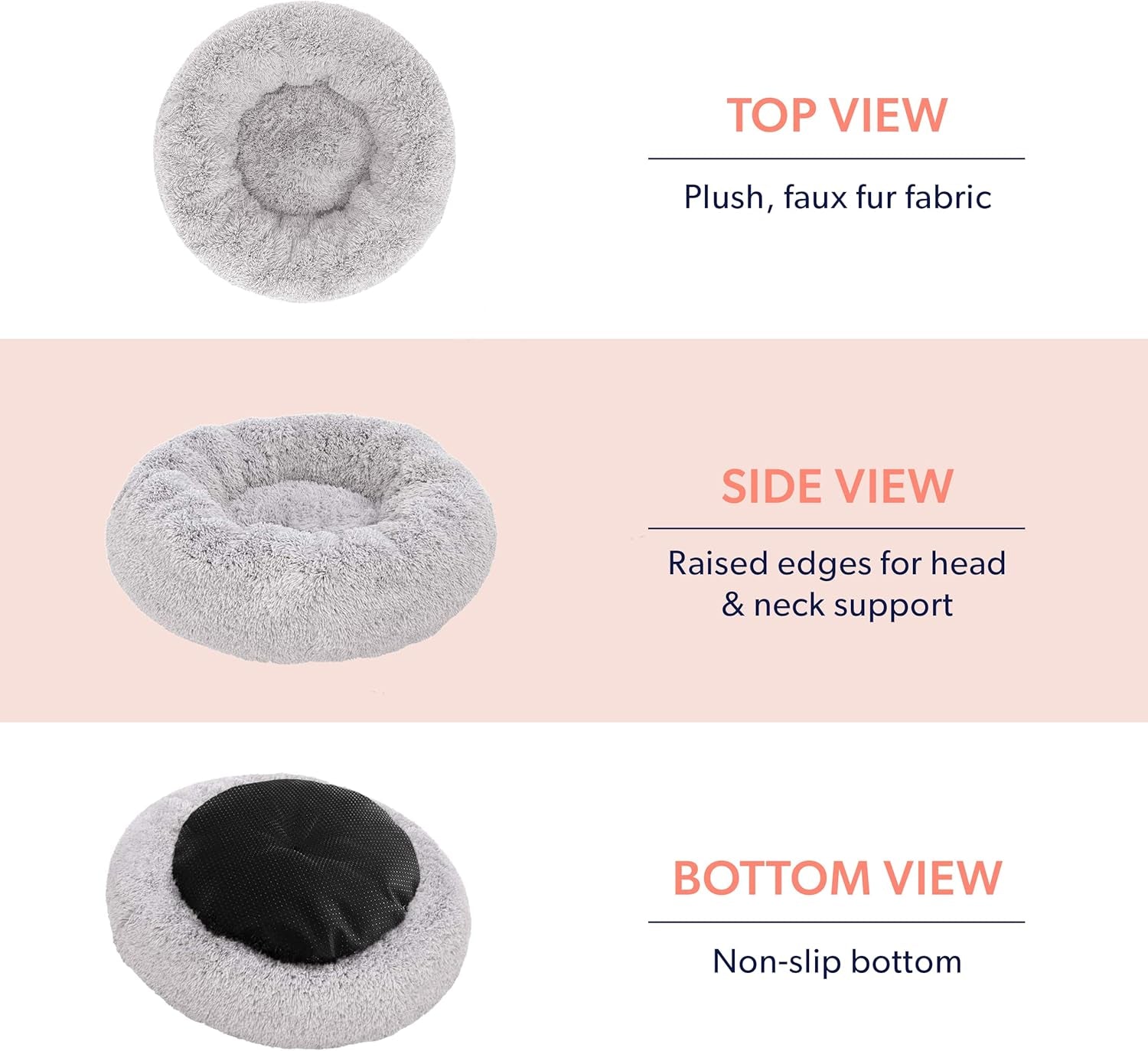 Small Beige Dog Bed for up to 25Lbs, Calming Orthopedic Pet Bedding for Anxiety Relief, Joint Support & Comfort, Washable Dog Furniture