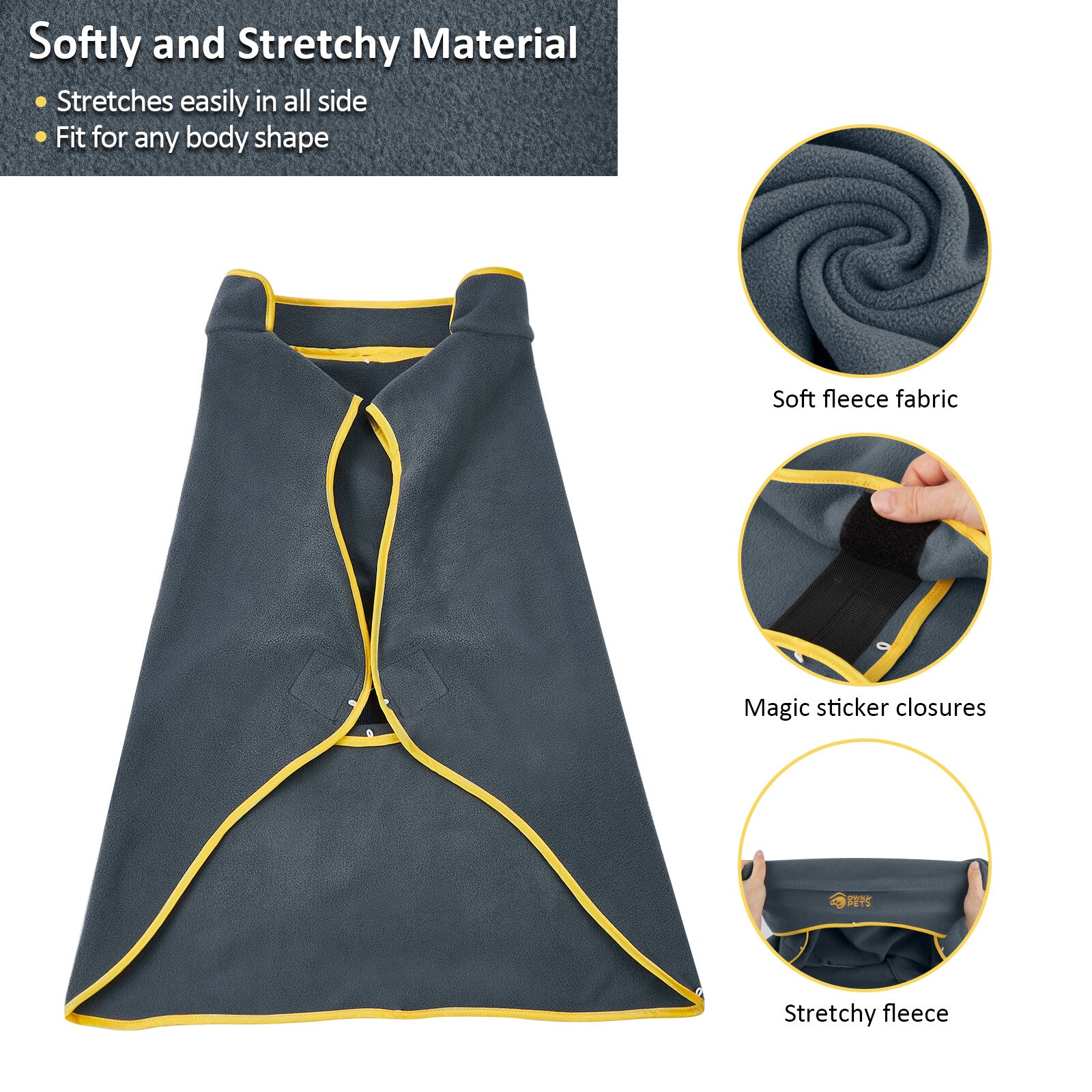 Cozy Fleece Vest for Dogs & Cats - Winter Coat & Raincoat Liner in XXL
