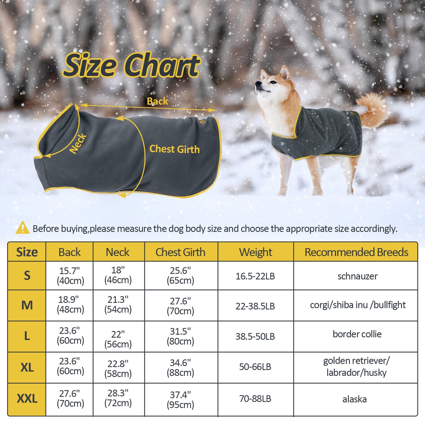 Cozy Fleece Vest for Dogs & Cats - Winter Coat & Raincoat Liner in XXL